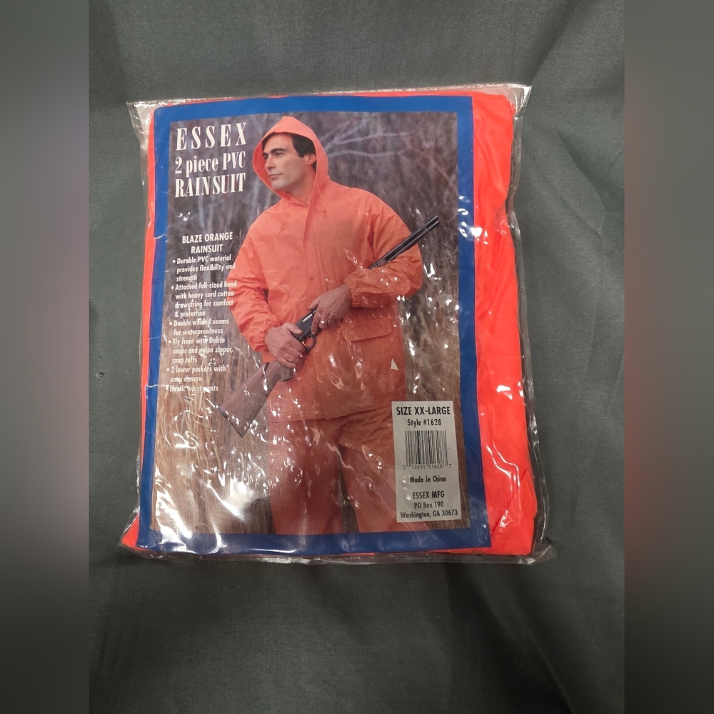 Essex 2 piece Blaze Orange PVC Rainsuit, Size XXL